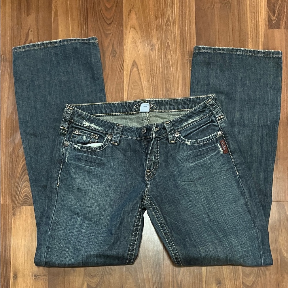 Silver Jeans Dark Blue Straight Leg Jeans